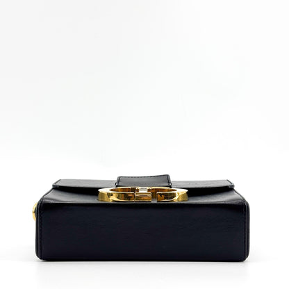 Christian Dior 30 Montaigne Box Leather, Black, Calfskin, Handbag