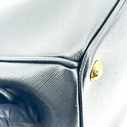 Prada Galleria Double Zip Saffiano Leather, Black, Leather, Tote Bag