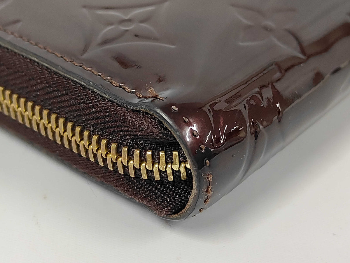 Louis Vuitton Zippy Monogram Vernis, Brown, Patent Leather, Wallet