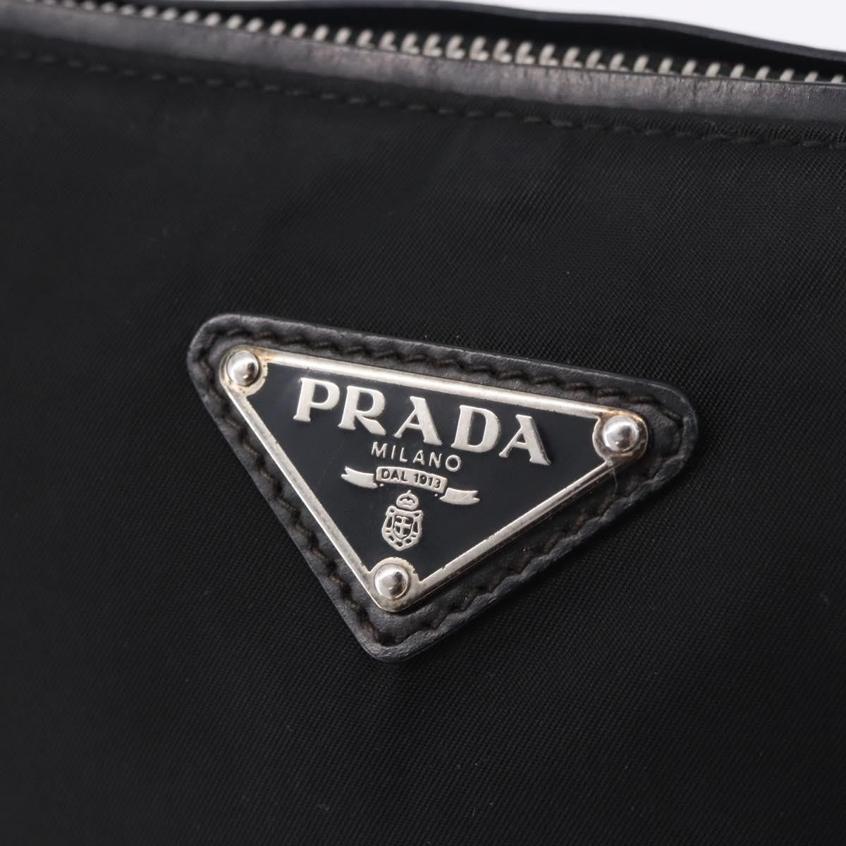 Prada Zip Messenger Tessuto with Leather, Black, Nylon, Handbag