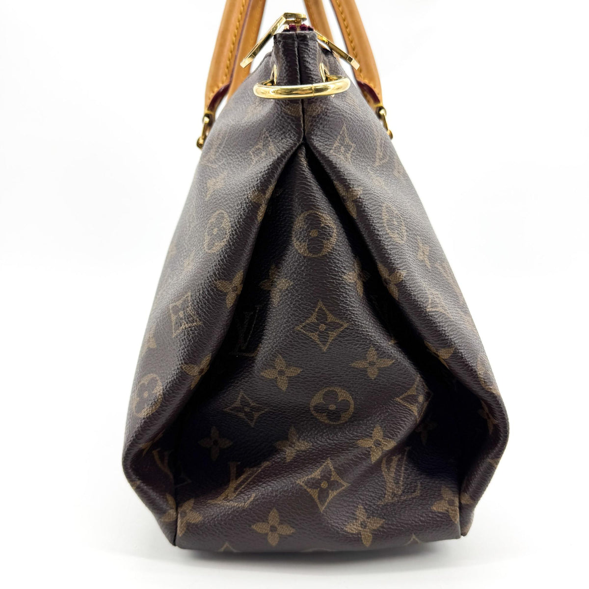 Louis Vuitton Pallas Monogram Canvas with Leather, Brown, Canvas, Tote Bag
