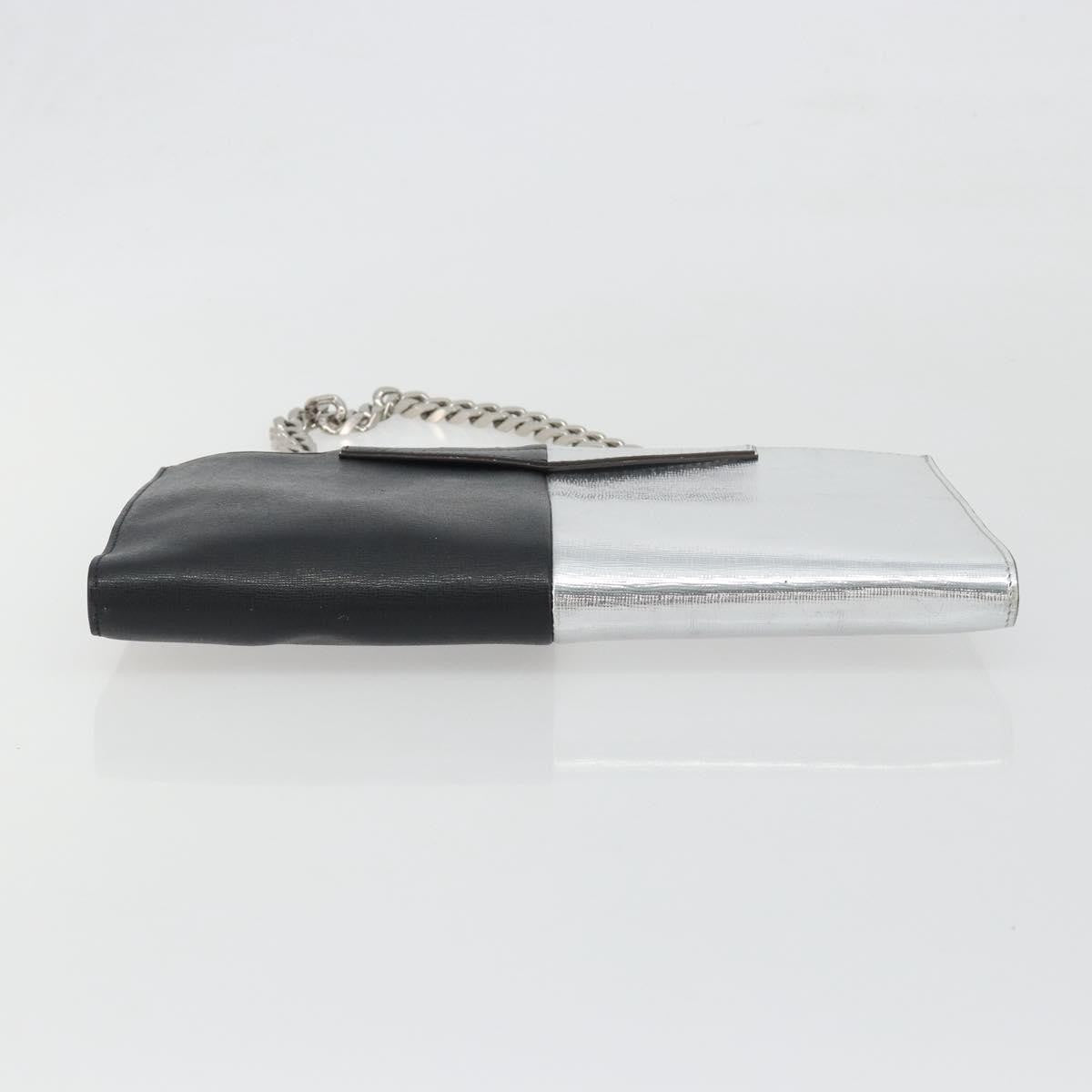 Fendi Grande Colorblock Clutch Leather, Silver, Leather, Clutch