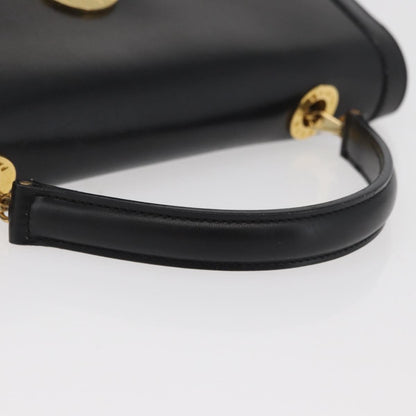 Celine Top Handle Leather, Black, Leather, Handbag