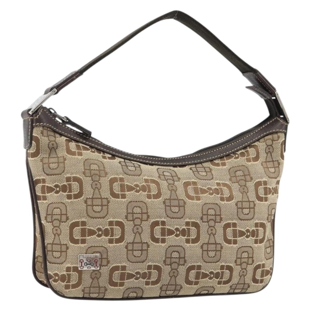 Gucci Vintage Top Handle Canvas, Beige, Canvas, Handbag
