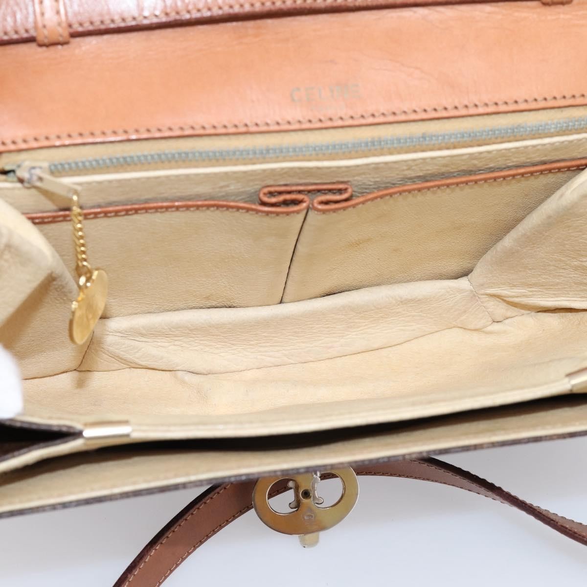 Celine Vintage Macadam Canvas and Leather, Brown, PVC, Shoulder Bag