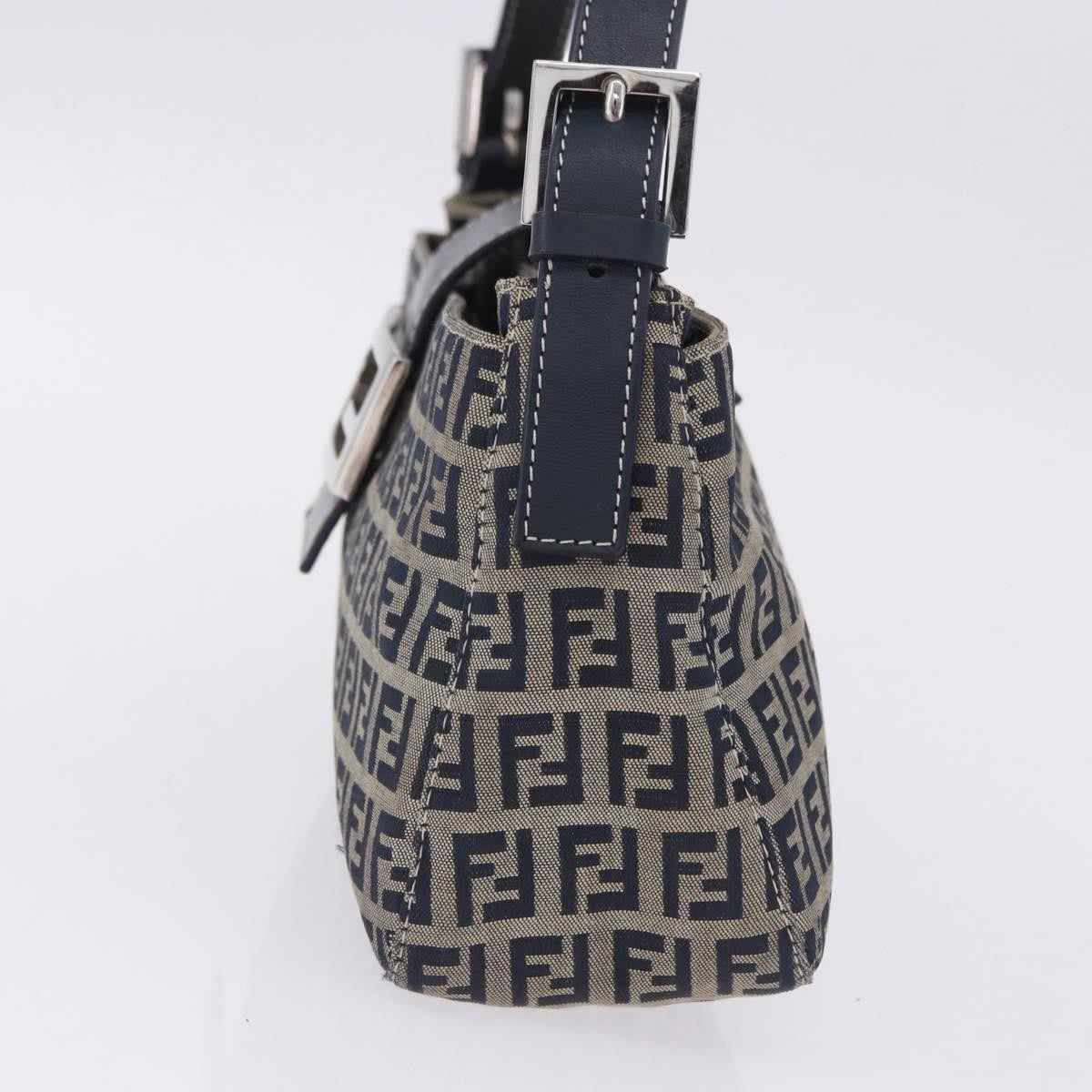 Fendi Baguette Zucca Canvas, Navy, Canvas, Handbag