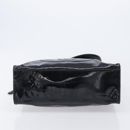 Chanel Coco Mark Patent Leather, Black, Patent Leather, Shoulder Bag