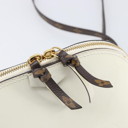 Louis Vuitton Alma Chain Vernis with Monogram Canvas, White, Patent Leather, Handbag