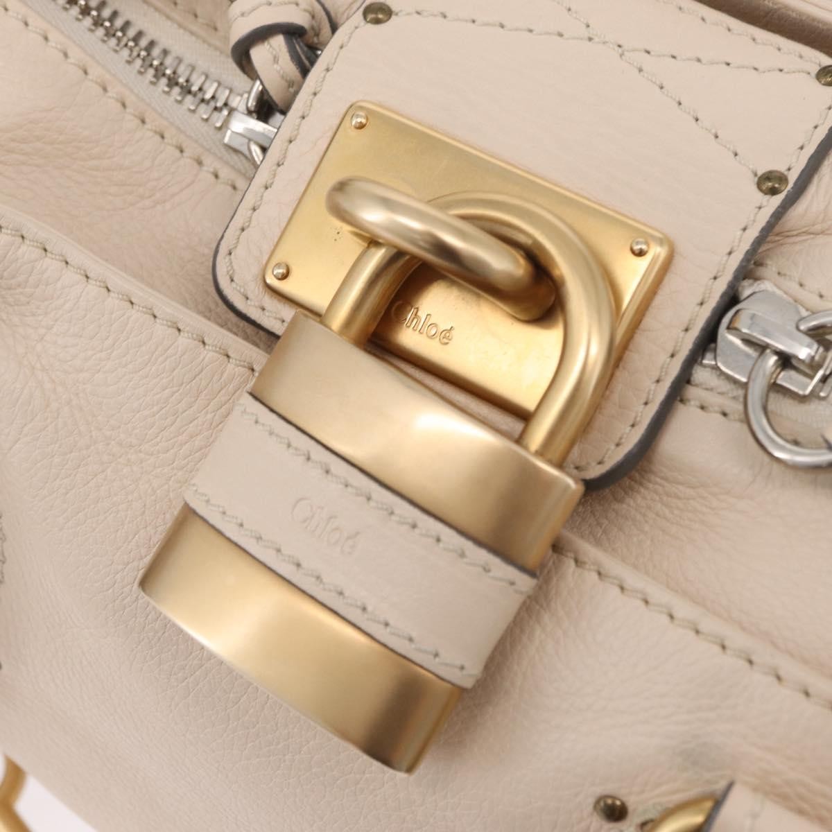 Chloe Paddington Lock Leather, Beige, Leather, Handbag