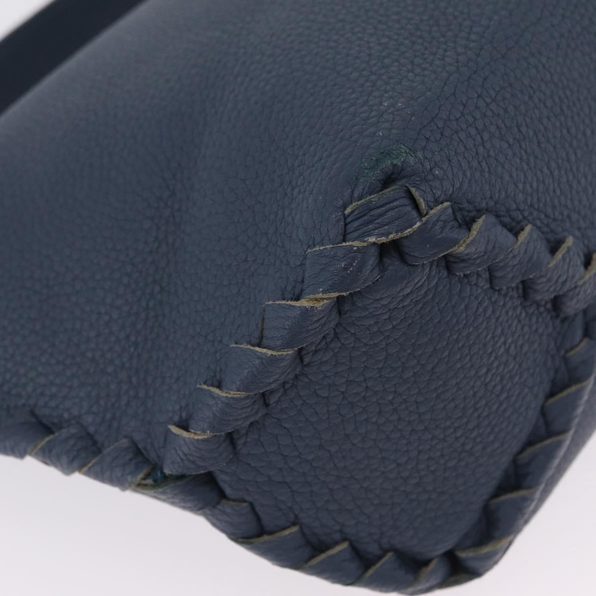 Bottega Veneta Zip Hobo Cervo with Intrecciato Detail, Blue, Leather, Shoulder Bag