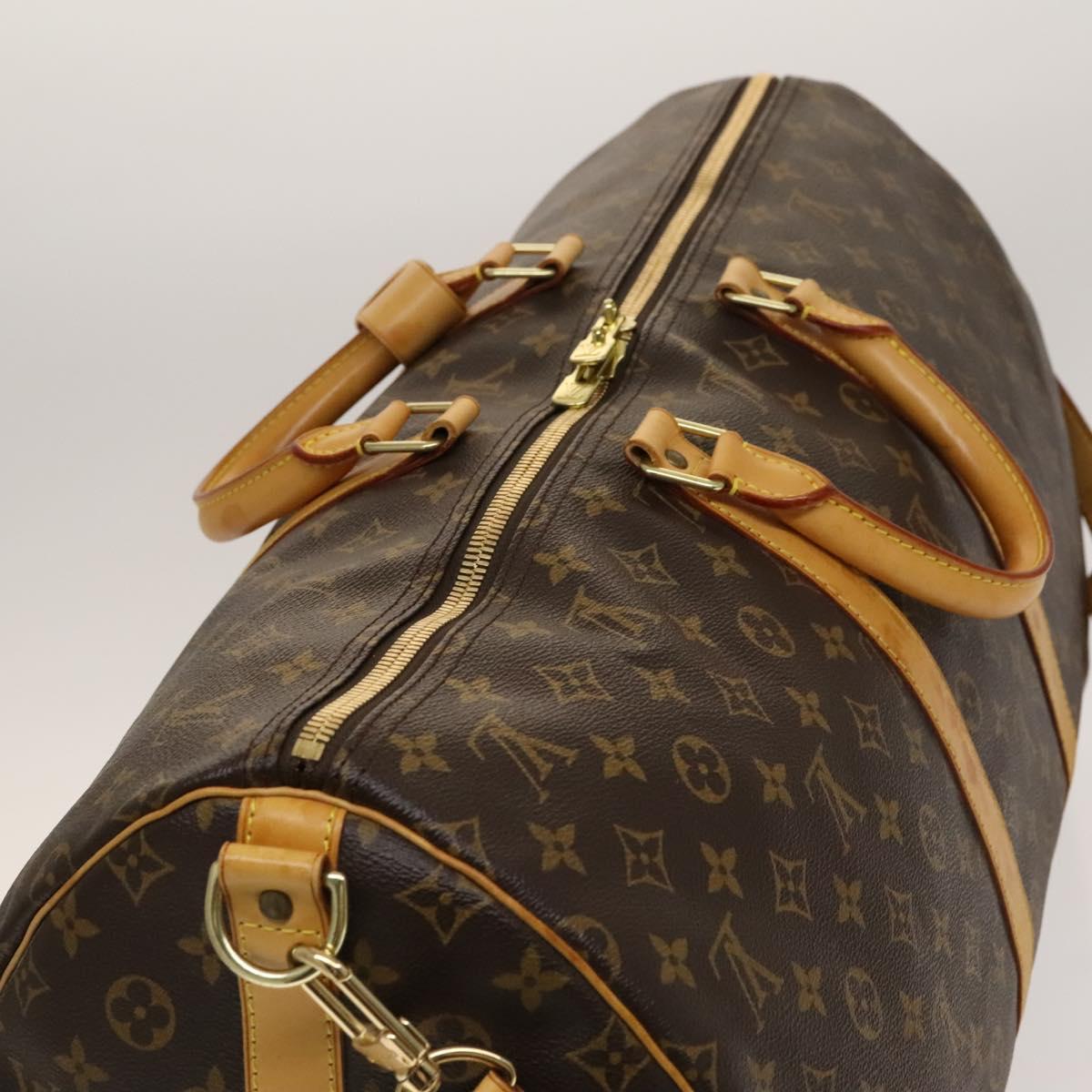 Louis Vuitton Keepall Bandouliere Bag Monogram Canvas, BROWN, CANVAS, Travel bag