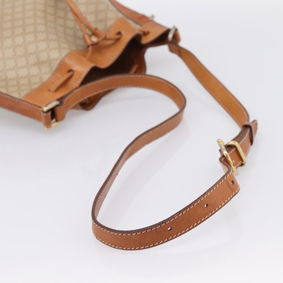Celine Macadam Leather, Beige, Canvas, Shoulder Bag