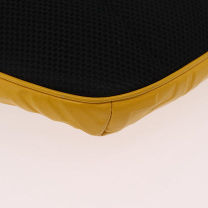 Fendi Zip Waist Zucca Embossed Leather, Yellow, Canvas, Handbag