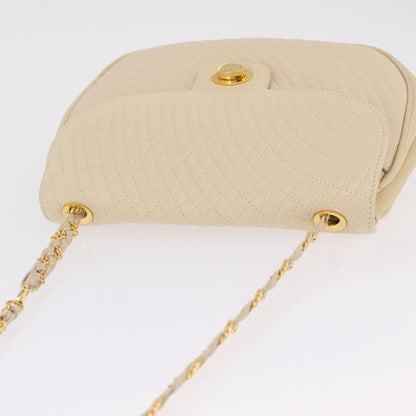 Bally Vintage Chain Quilted Leather, Neutral, Leather, Shoulder Bag