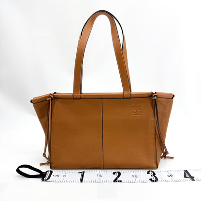 Loewe Cushion Leather, Brown, Leather, Tote Bag