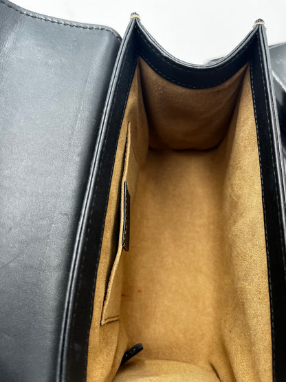 Gucci Padlock GG Coated Canvas and Leather, Black, Leather, Shoulder Bag