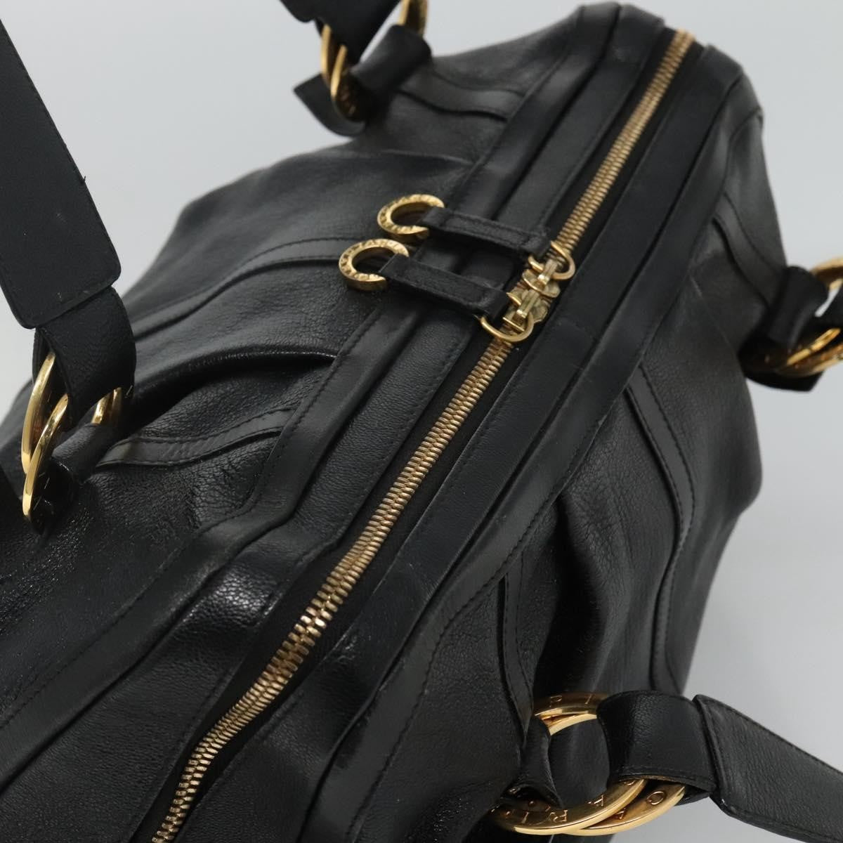 Bvlgari Chandra Leather, Black, Leather, Shoulder Bag