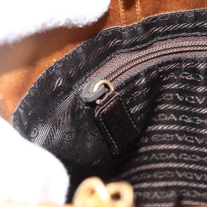 Prada Chain Satin, Gold, Satin, Shoulder Bag