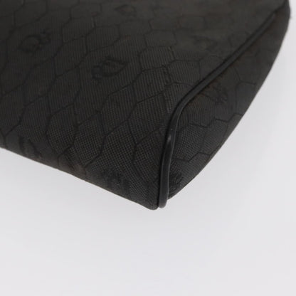Christian Dior Vintage Honeycomb Zip Coated Canvas, Black, Canvas, Clutch