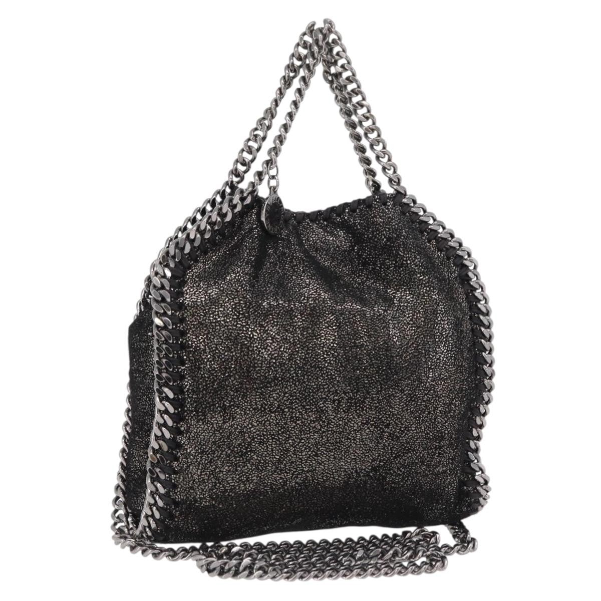 Stella McCartney Falabella Faux Leather, Black, Polyester, Tote Bag