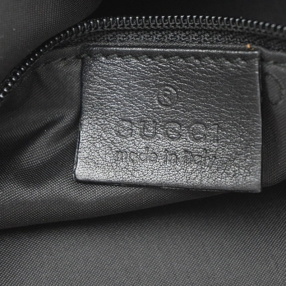 Gucci Vintage Web Half Moon Leather, Black, Leather, Shoulder Bag