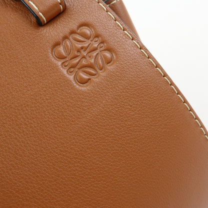 Loewe Hammock Leather and Canvas, Brown, Leather, Handbag