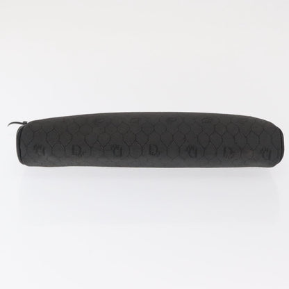 Christian Dior Vintage Honeycomb Zip Coated Canvas, Black, Canvas, Clutch