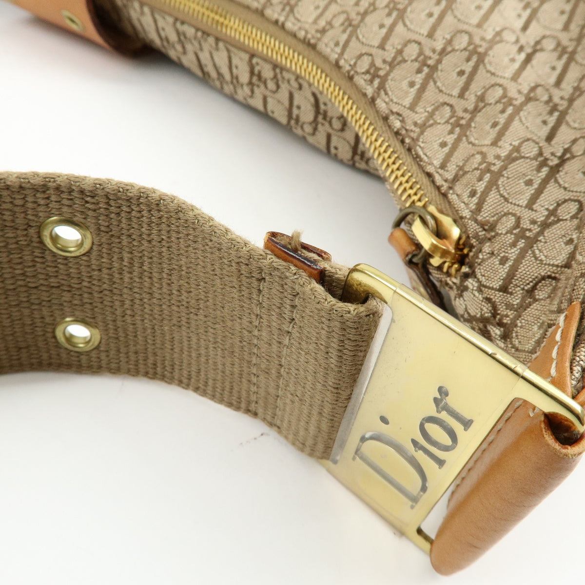 Christian Dior Street Chic Hobo Canvas, Beige, Canvas, Shoulder Bag