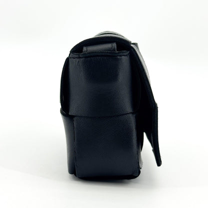 Bottega Veneta Candy Cassette Maxi Intrecciato Leather, Black, Leather, Crossbody Bag