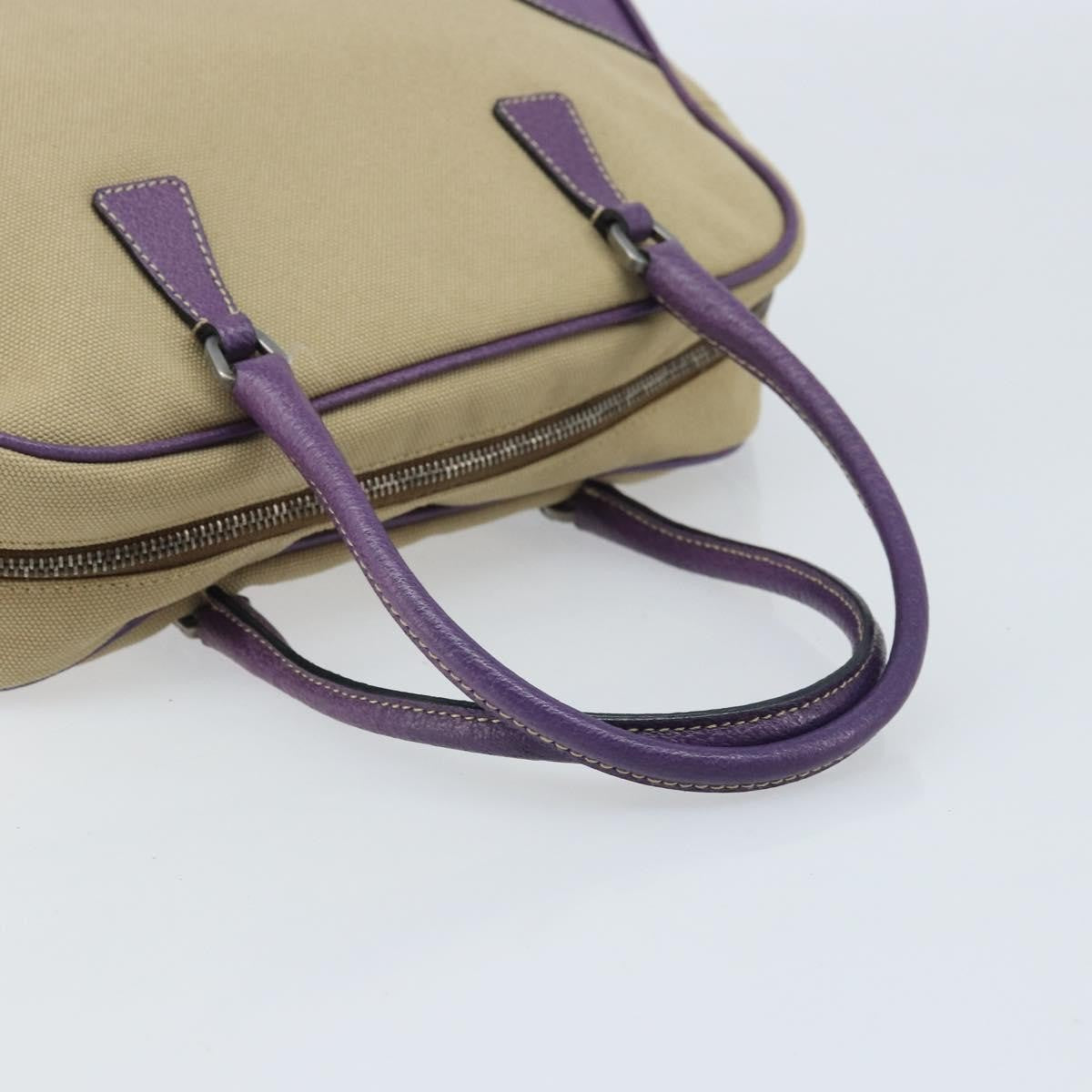 Prada Bowler Canvas with Leather, Beige, Canvas, Shoulder Bag