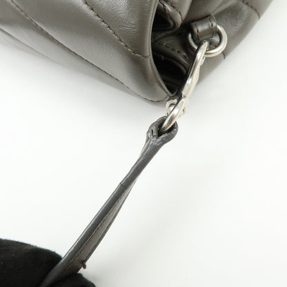 Saint Laurent Loulou Matelasse Chevron Leather, Gray, Leather, Shoulder Bag