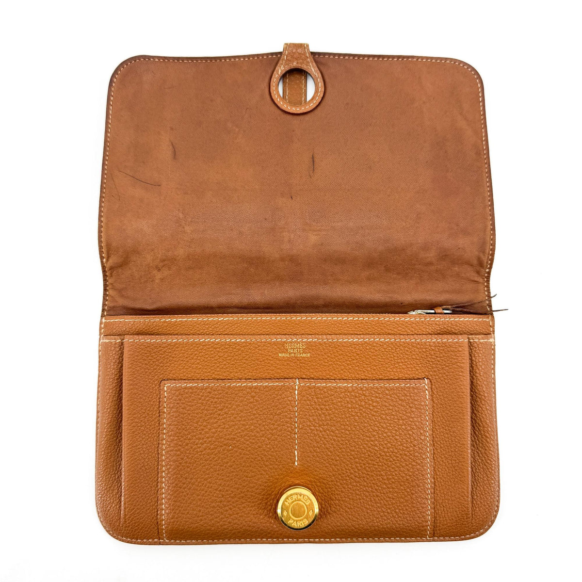 Hermes Dogon Compact Leather, Brown, Leather, Wallet