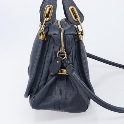 Chloe Paraty Top Handle Leather, Navy, Leather, Handbag