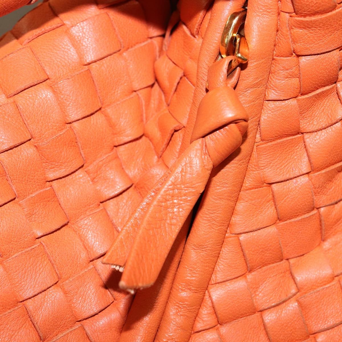 Bottega Veneta Veneta Hobo Intrecciato Nappa, Orange, Leather, Shoulder Bag