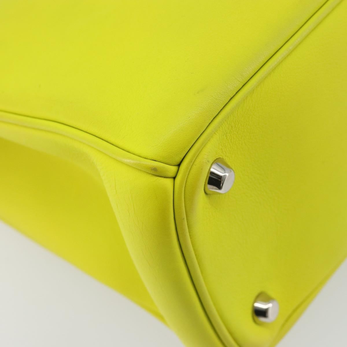 Christian Dior Diorissimo Tote Smooth Calfskin, Yellow, Leather, Handbag