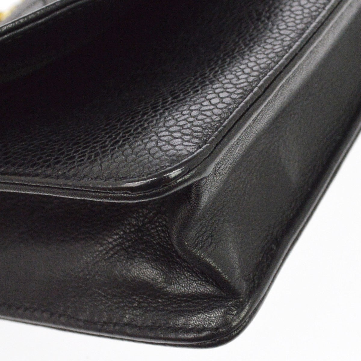 Chanel Vintage Timeless Wallet on Chain Caviar, Black, Leather, Crossbody Bag