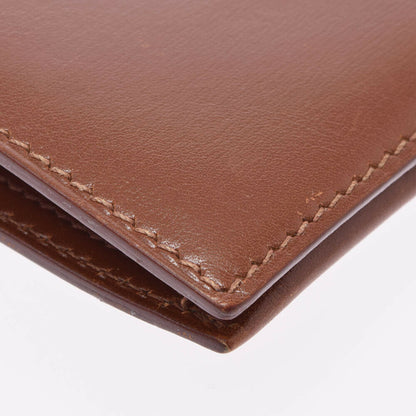 Hermes Bearn Wallet Box Calf, BROWN, LEATHER, Wallets