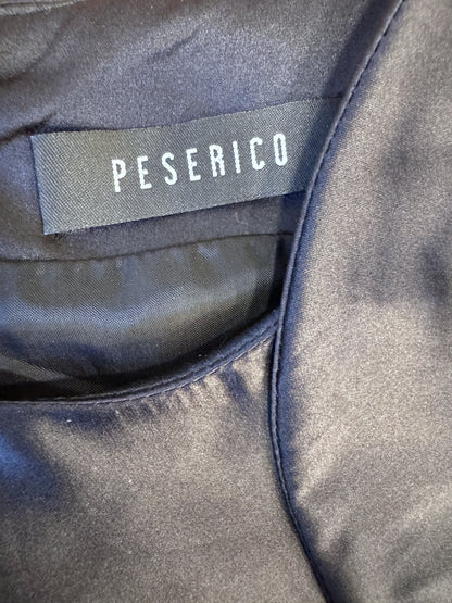 Brandsamsara Peserico black silk dress label detail showing high-quality fabric and stitching