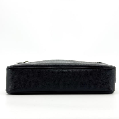 Louis Vuitton Kasai Clutch Taiga Leather, Black, Leather, Clutch