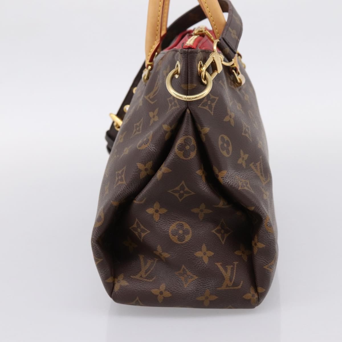 Louis Vuitton Pallas Monogram Canvas with Leather, Brown, Canvas, Tote Bag