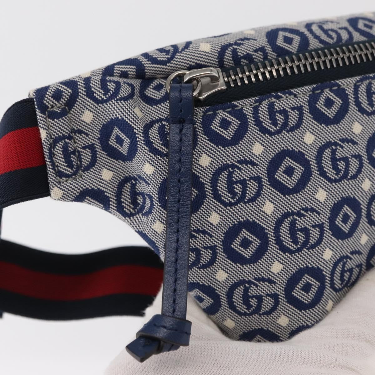 Gucci Children's Belt Printed GG Coated Canvas, Navy, Canvas, Handbag