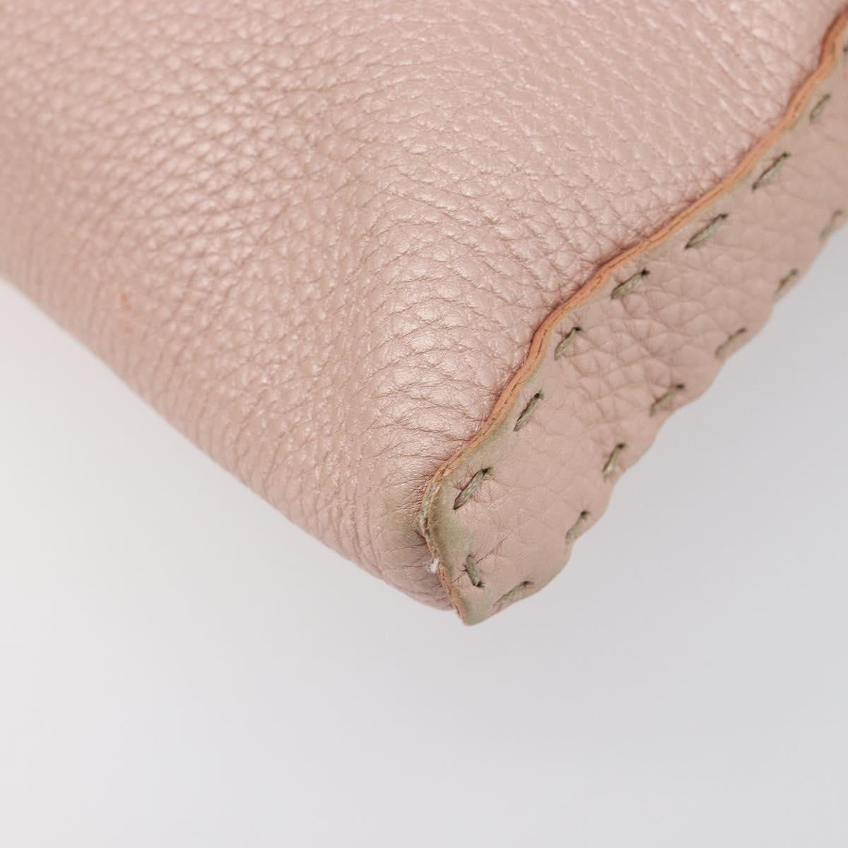 Fendi Vintage Selleria Zip Messenger Leather, Pink, Leather, Handbag
