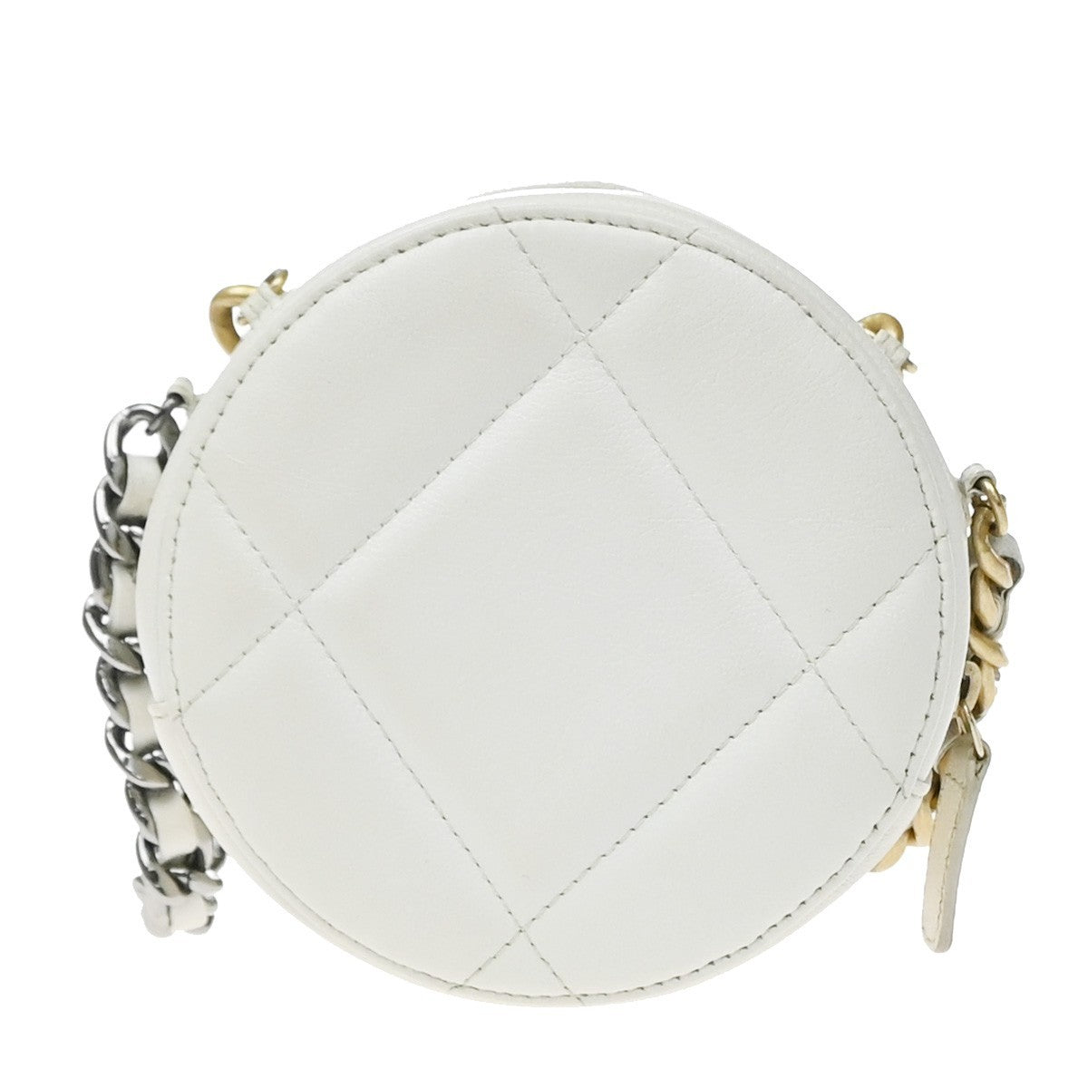Chanel Chanel 19 quilted, White, Leather, Clutch