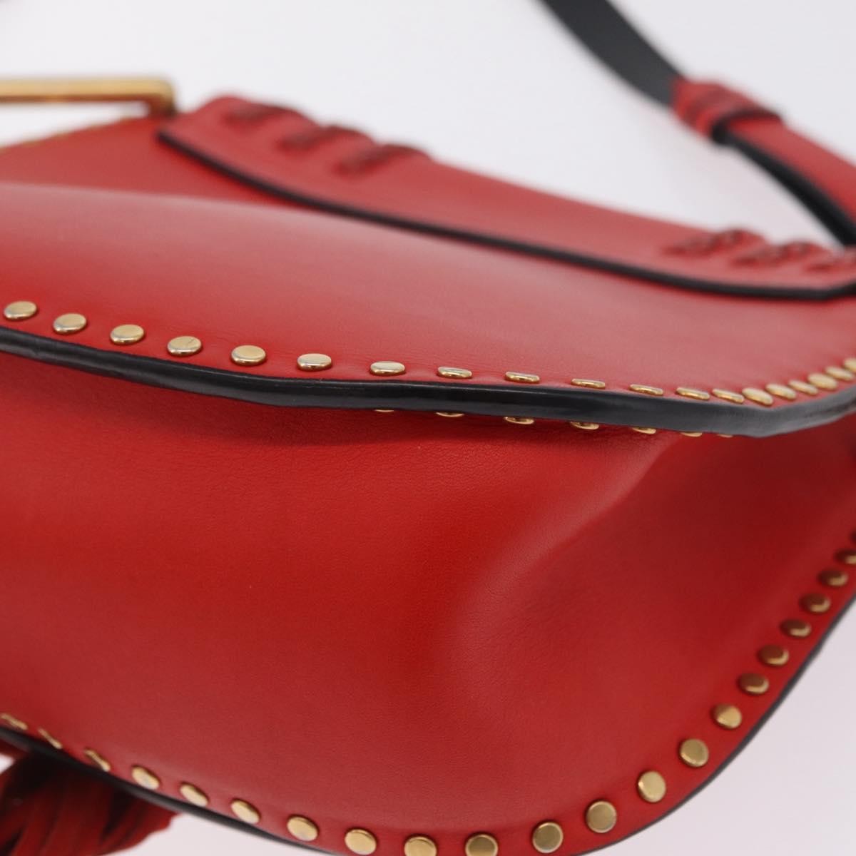 Chloe Hudson Whipstitch Leather, Red, Leather, Handbag