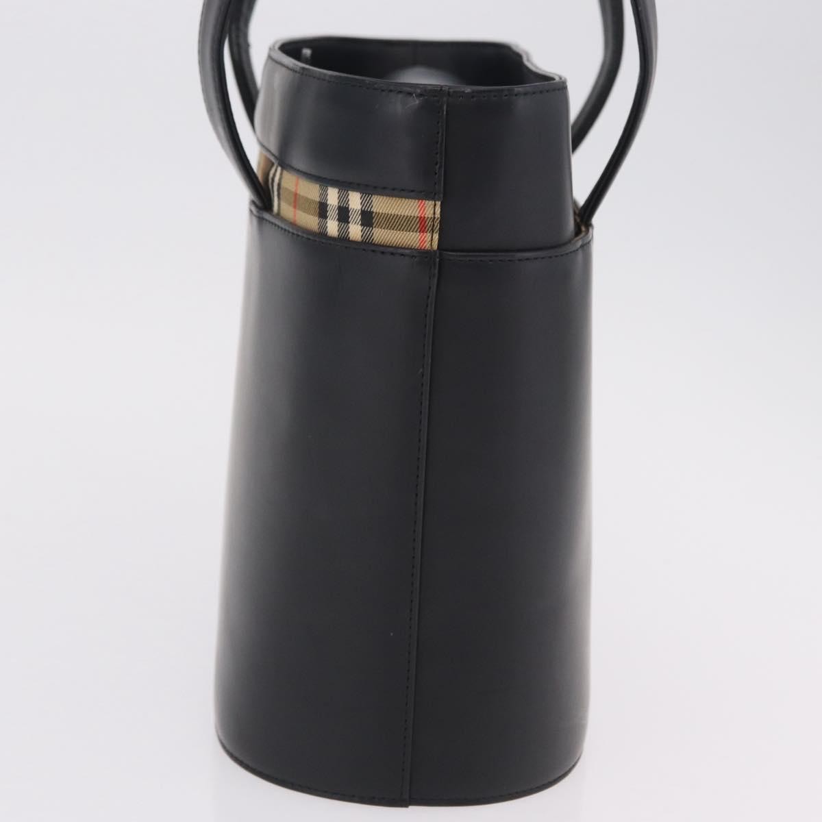 Burberry Nova Check Canvas and Leather, Black, Leather, Handbag