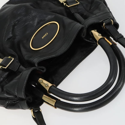 Chloe Victoria Leather, Black, Leather, Handbag