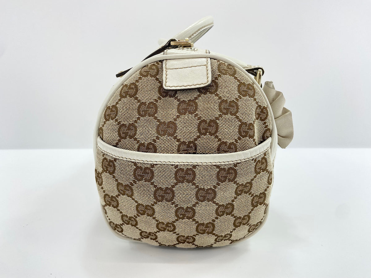 Gucci Trophy Boston GG Canvas, Beige, Canvas, Handbag