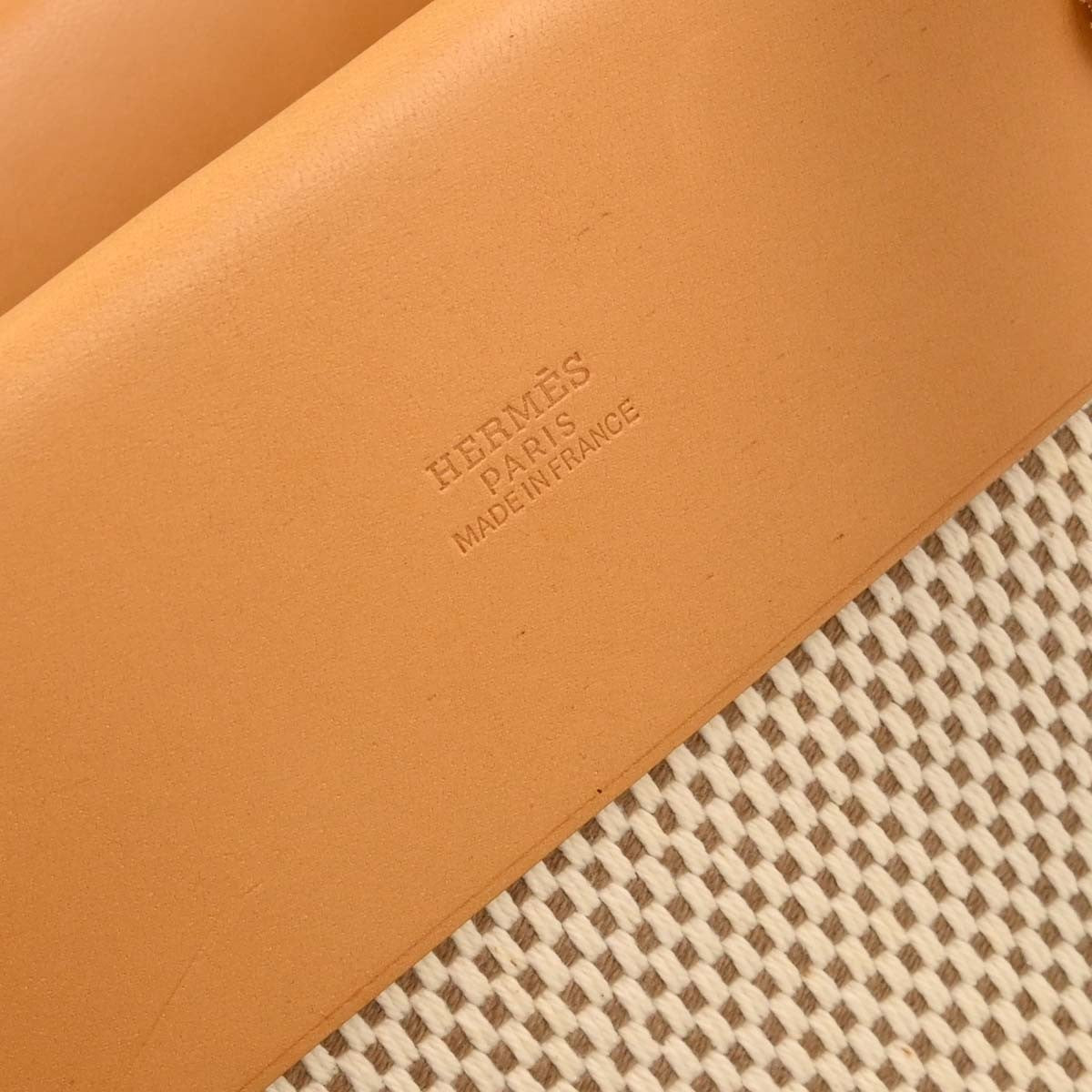 Hermes Herbag Cabas Toile and Leather, Beige, Canvas, Tote Bag