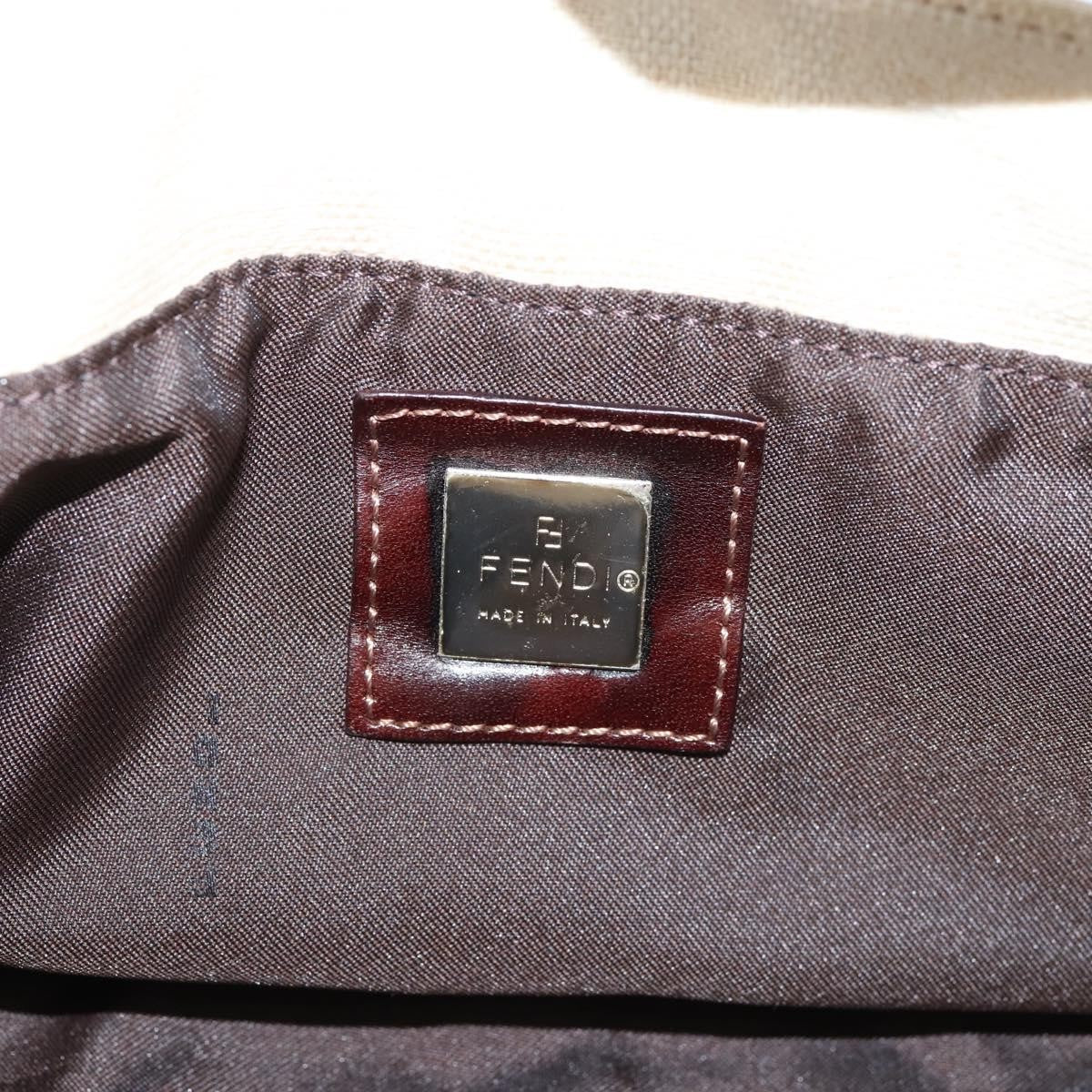 Fendi Baguette Pochette Zucca Canvas, Neutral, Canvas, Clutch