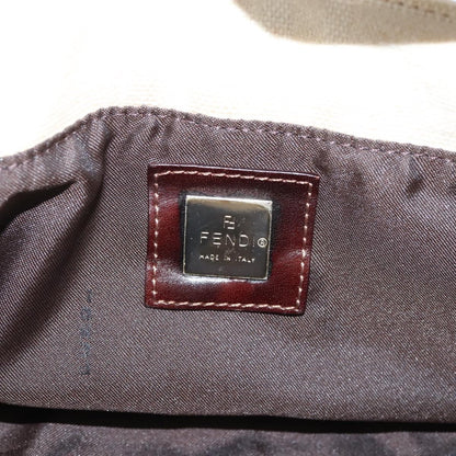 Fendi Baguette Pochette Zucca Canvas, Neutral, Canvas, Clutch